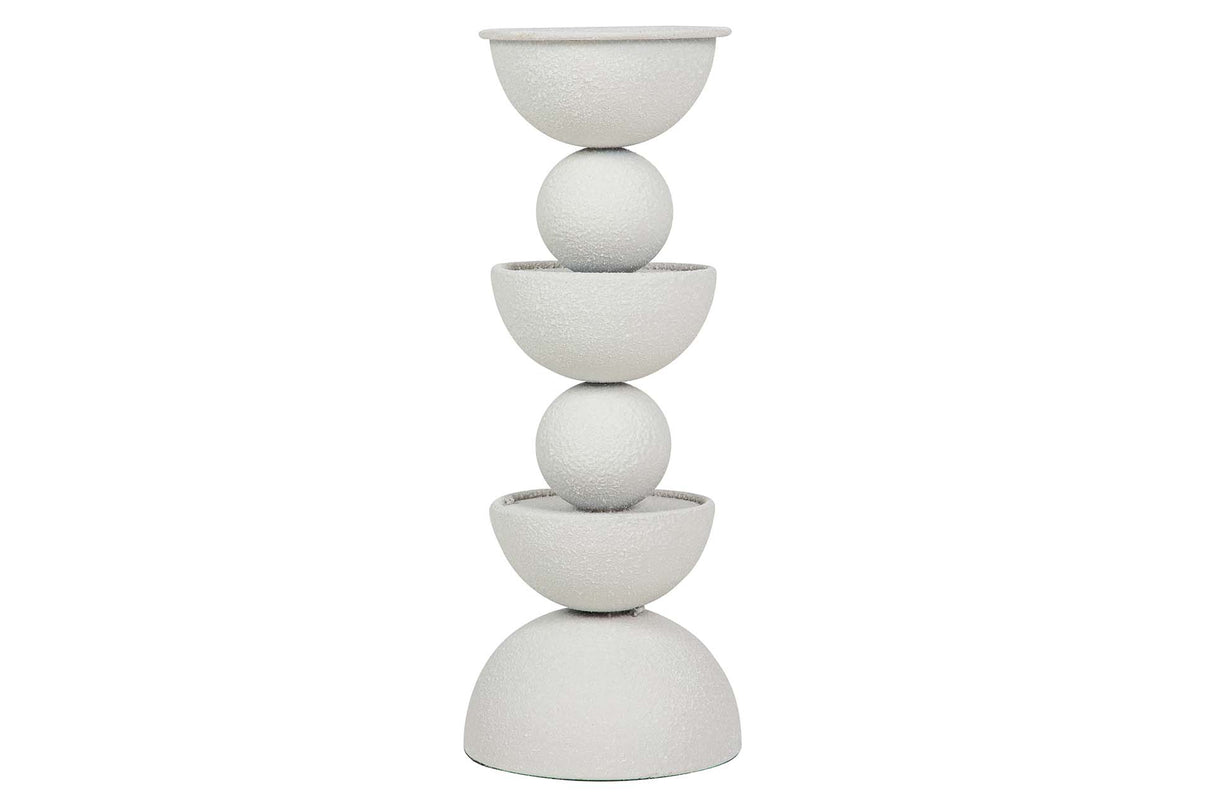 CANDELABRO METAL BLANCO 13x13x32 CM