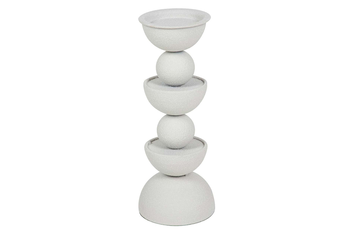 CANDELABRO METAL BLANCO 13x13x32 CM