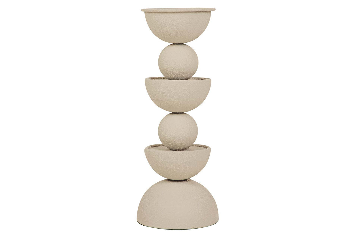 CANDELABRO METAL BEIGE 13x13x32 CM