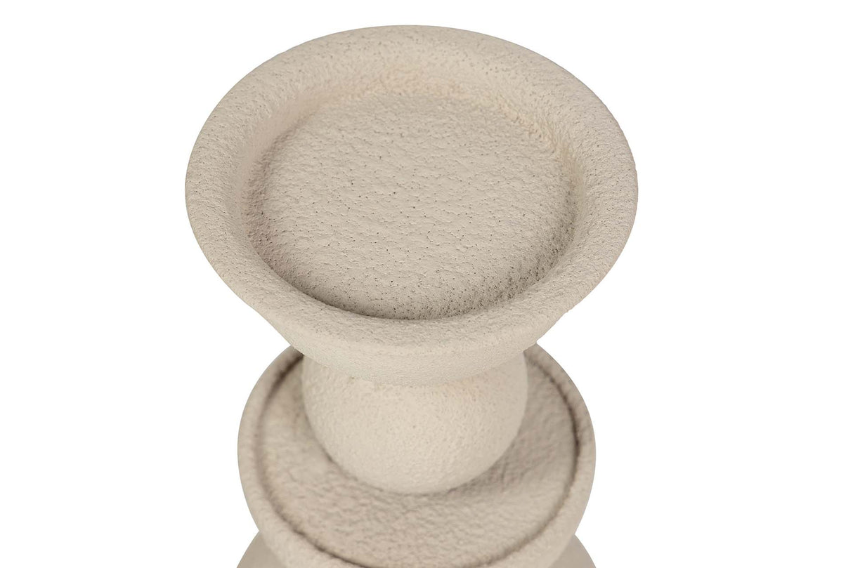 CANDELABRO METAL BEIGE 13x13x32 CM