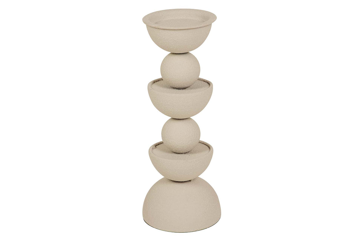 CANDELABRO METAL BEIGE 13x13x32 CM