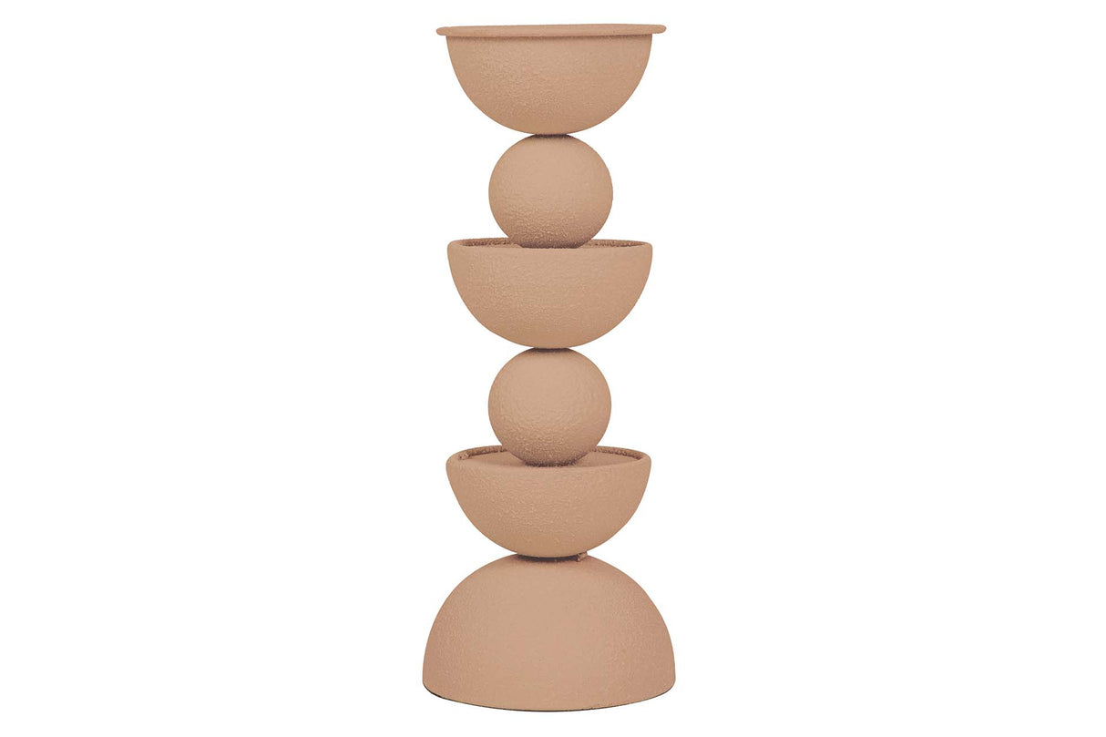 CANDELABRO METAL BEIGE 13x13x32 CM