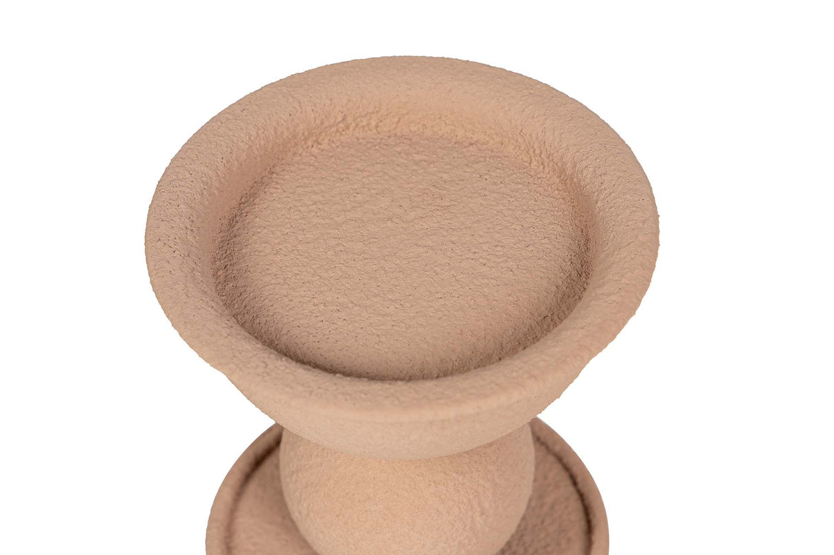 CANDELABRO METAL BEIGE 13x13x32 CM