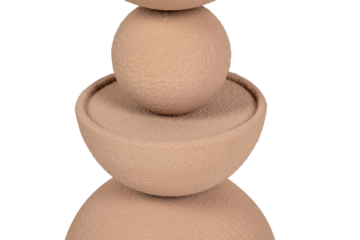 CANDELABRO METAL BEIGE 13x13x32 CM