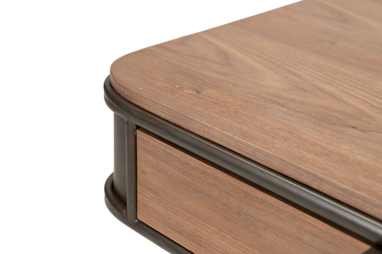 Tabella centrale in metallo nero 140x71x54 cm