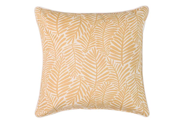 COJÍN LINO HOJAS AMARILLAS 45x13x45 CM