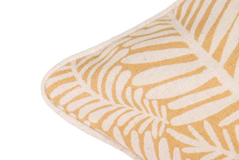 COJÍN LINO HOJAS AMARILLAS 45x13x45 CM