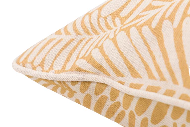 COJÍN LINO HOJAS AMARILLAS 45x13x45 CM