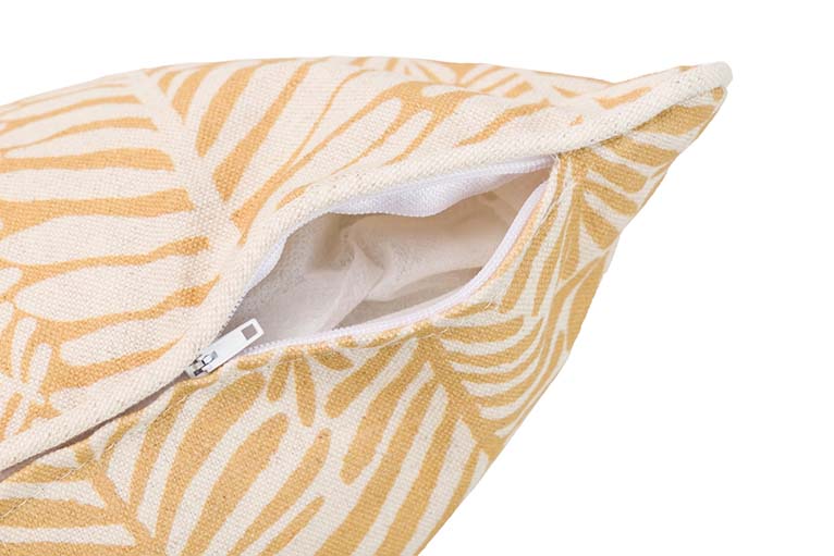 COJÍN LINO HOJAS AMARILLAS 45x13x45 CM