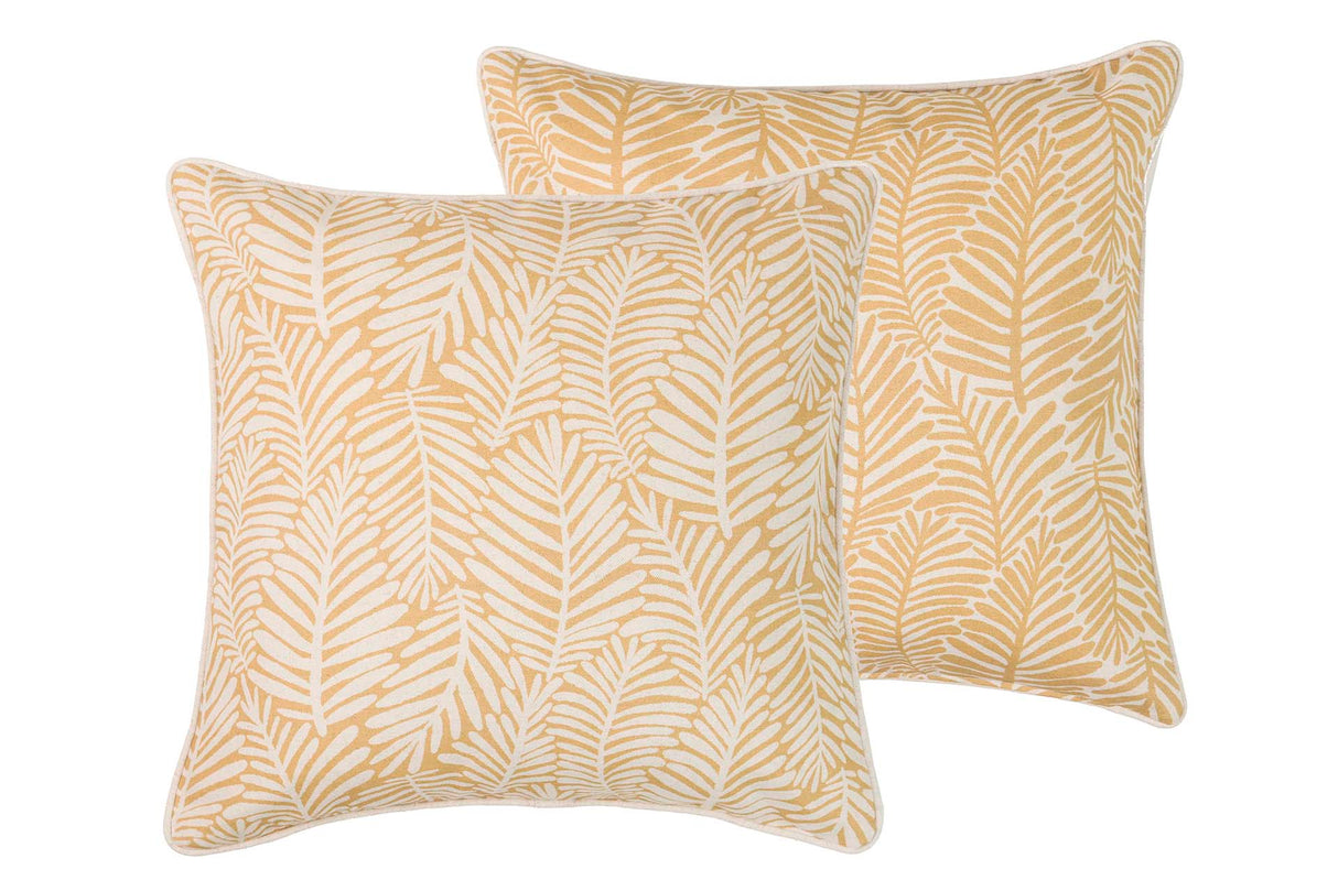 COJÍN LINO HOJAS AMARILLAS 45x13x45 CM