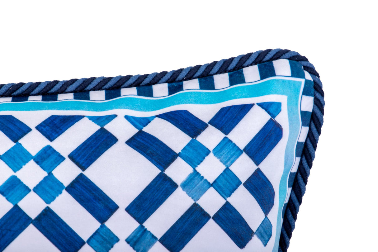 Velluto geometrico cuscino 60x13x45 cm