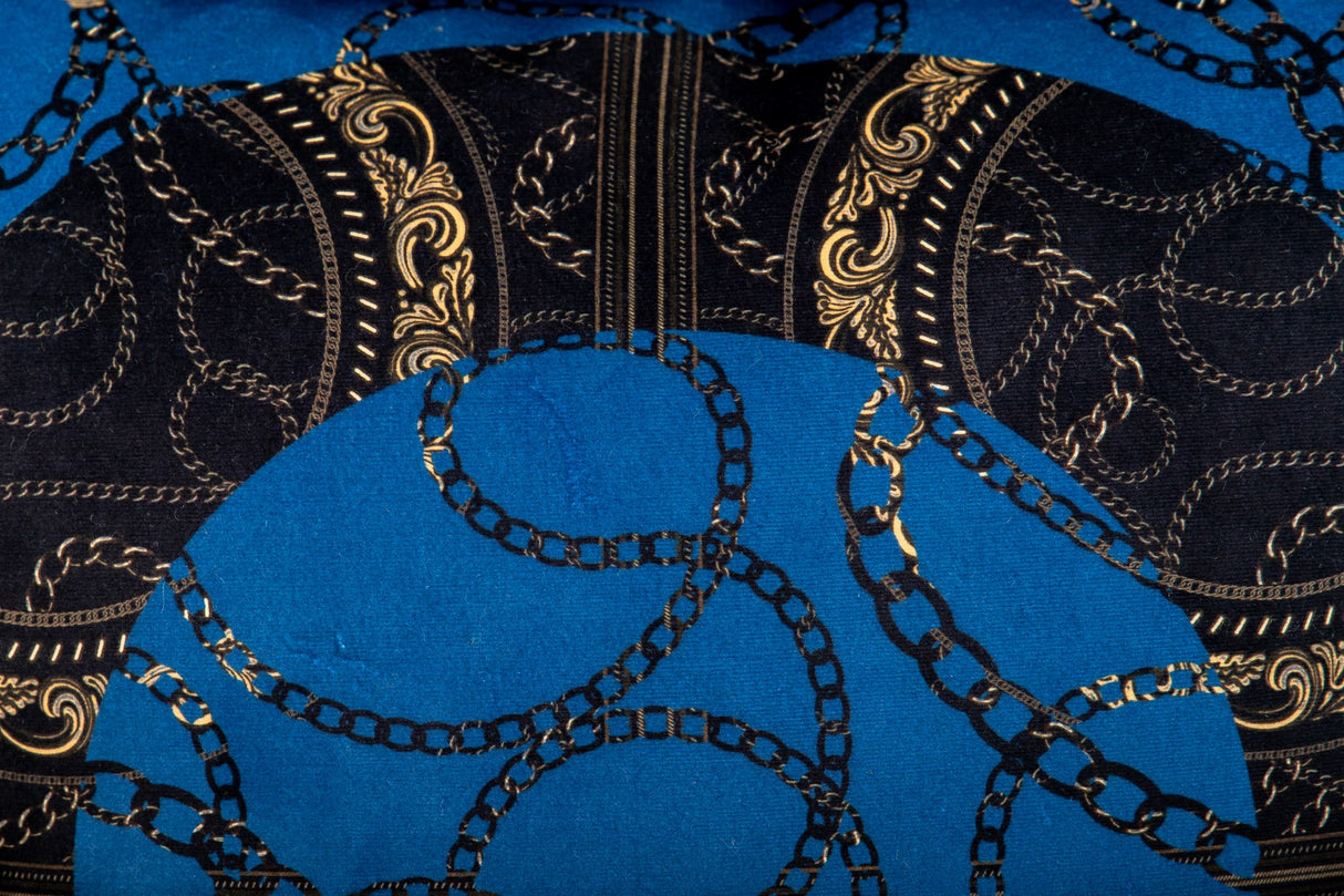 Cojin Neobaroco Gold Blue Samtketten 45x13x45 cm