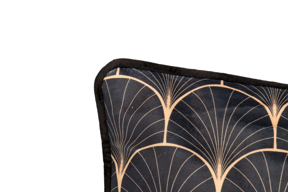 Cojin Velvet Leopardos Black Gold 45x13x45 cm