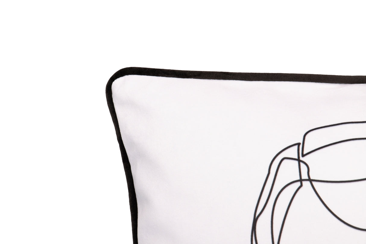 Donna gemetrica di velluto cuscino 45x13x45 cm