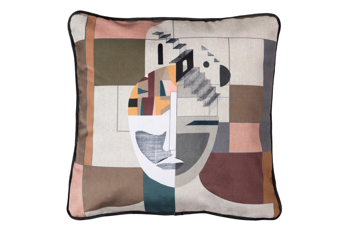 Geometrisches Gesicht von Cojin Velvet 45x13x45 cm