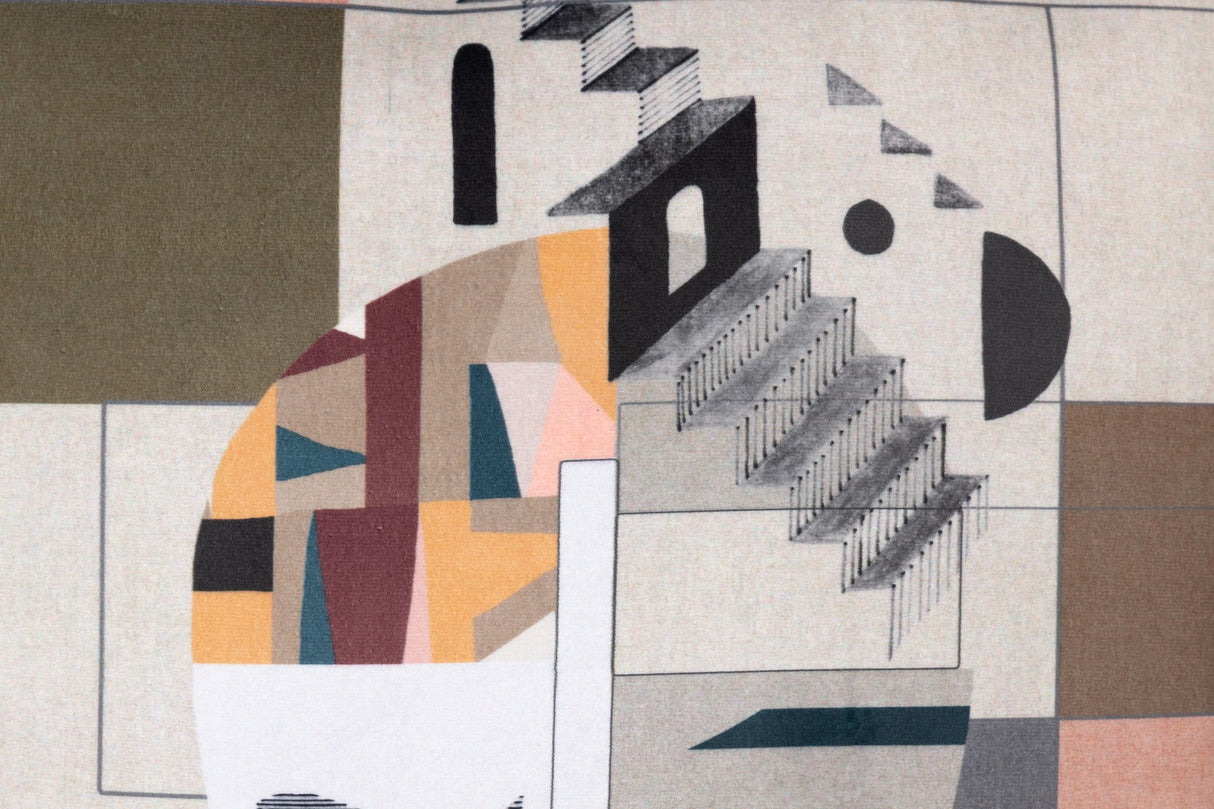 Geometrisches Gesicht von Cojin Velvet 45x13x45 cm