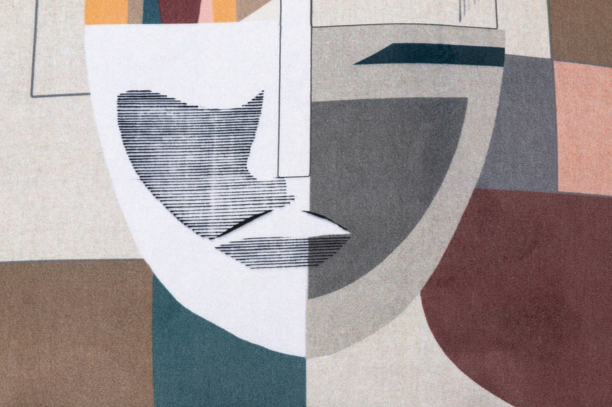 Geometrisches Gesicht von Cojin Velvet 45x13x45 cm