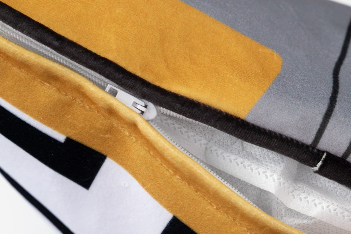 Cojin Velvet Yellow Grey Formen 45x13x45 cm