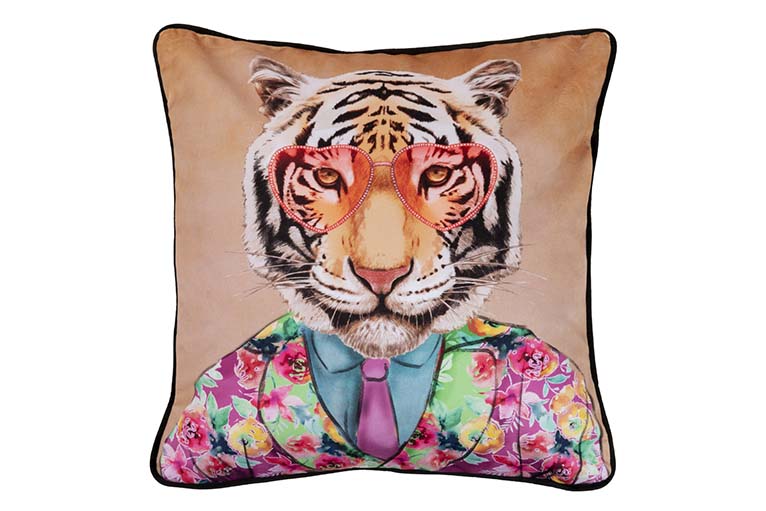 Cuscino tigre tigre zig zag 45x13x45 cm