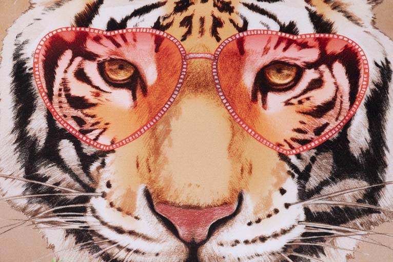 Cuscino tigre tigre zig zag 45x13x45 cm