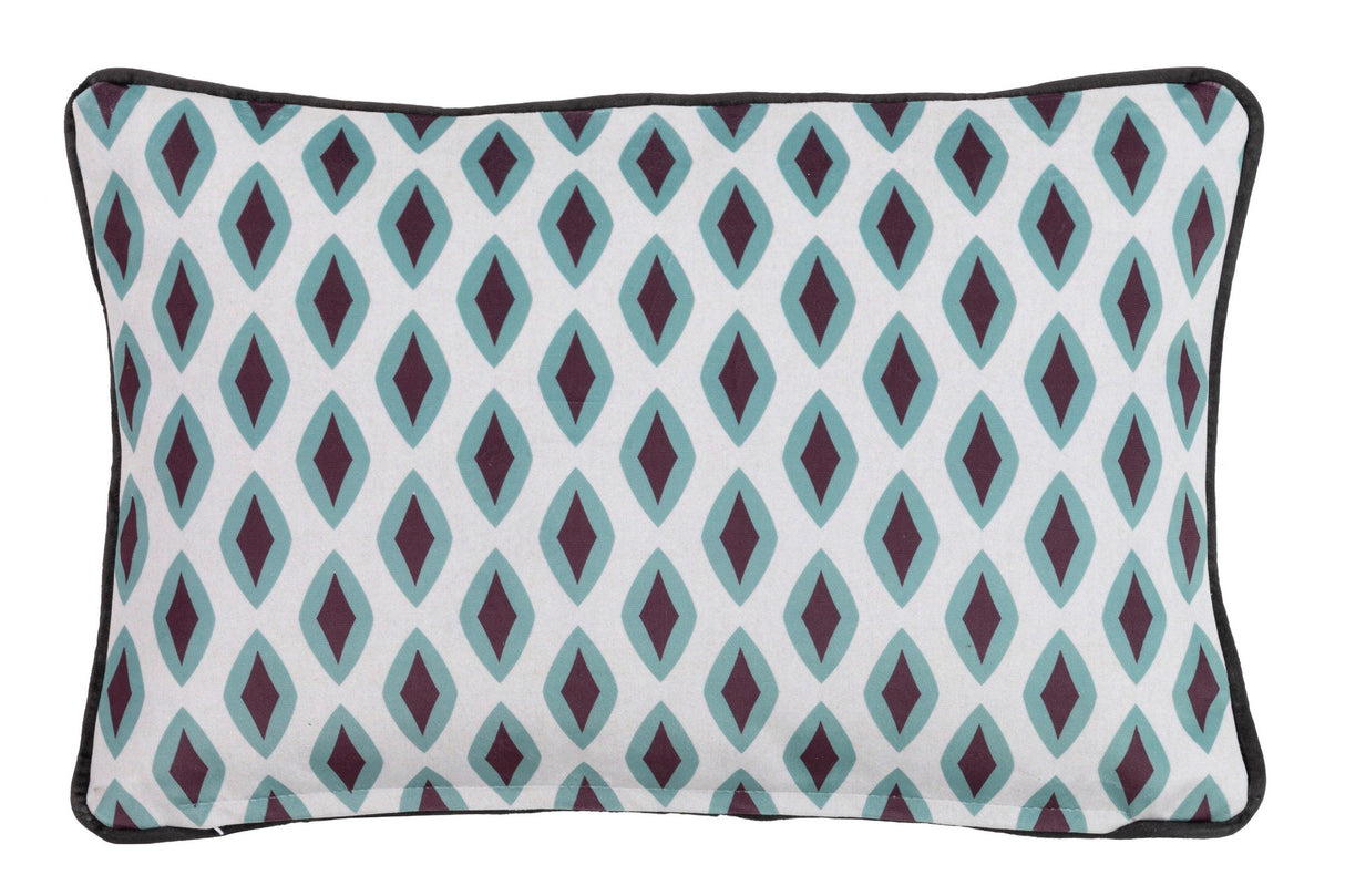 COJIN VELVET FLORES GEOMETRICO 45x13x30 CM