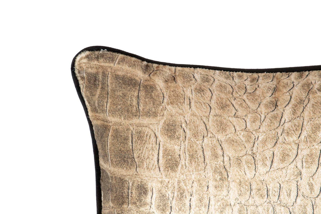 Cojin Velvet Caiman Beige 45x13x30 cm