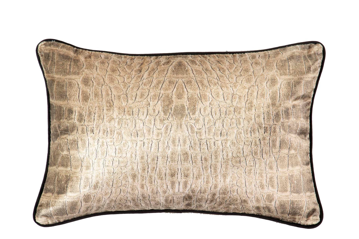 Cojin Velvet Caiman Beige 45x13x30 cm