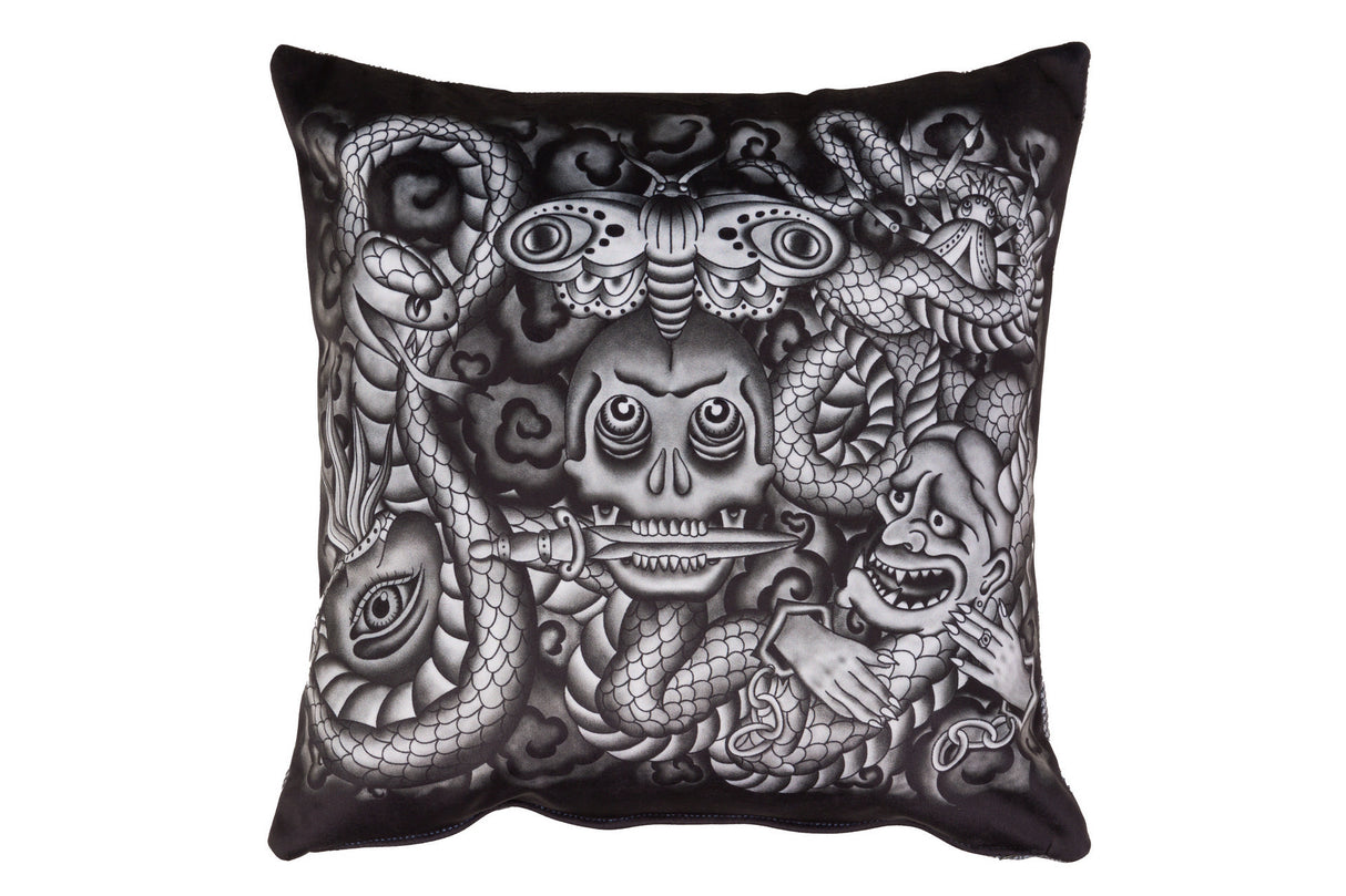 Coussin en velours inferno 43x13x43 cm