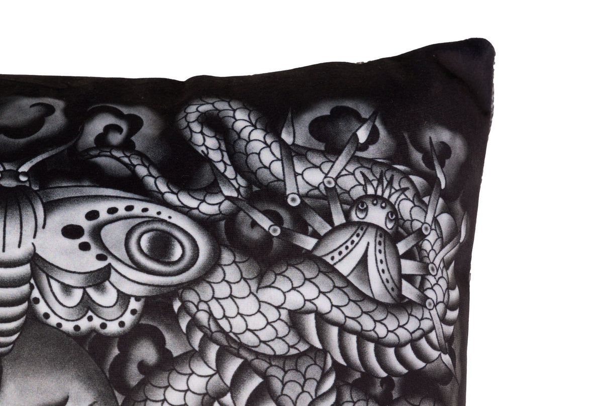 Coussin en velours inferno 43x13x43 cm