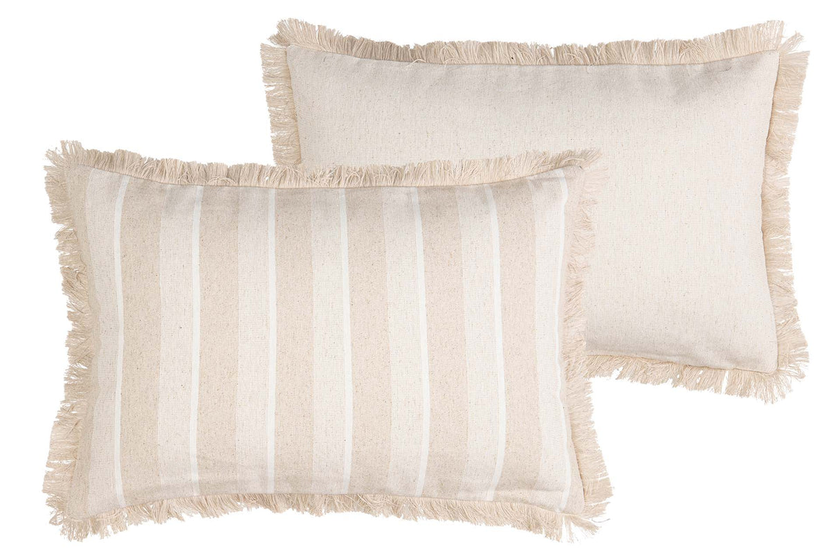 Rayures cojines avec franges 30x13x45 cm