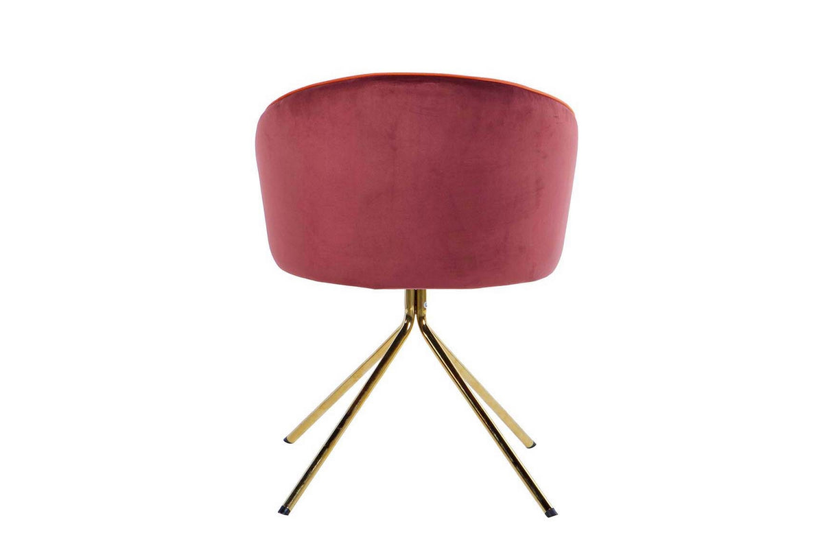 SILLA GIRATORIA VELVET GRANATE NARANJA 55x58x77 CM