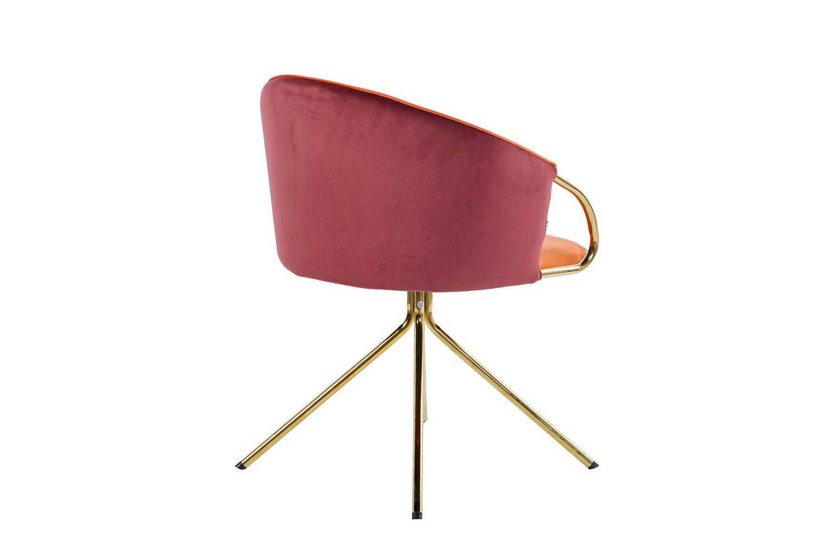 SILLA GIRATORIA VELVET GRANATE NARANJA 55x58x77 CM