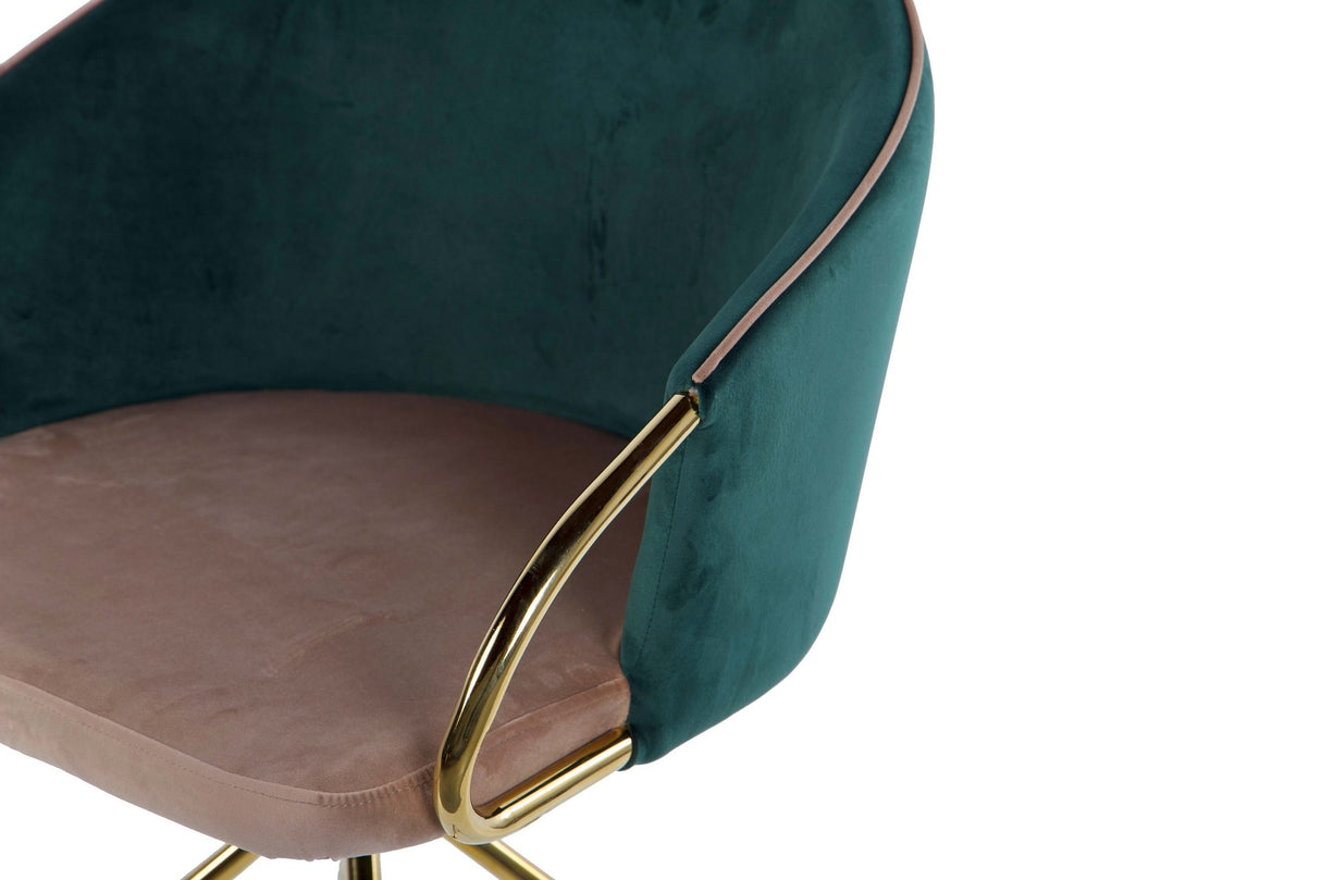 Velvet bege verde 55x58x77 cm cadeira de rotação