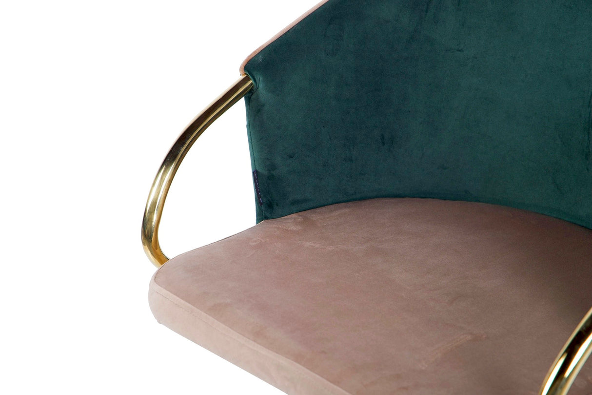 Velvet bege verde 55x58x77 cm cadeira de rotação