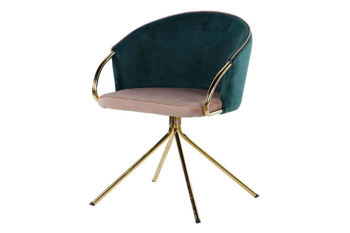 Velvet bege verde 55x58x77 cm cadeira de rotação