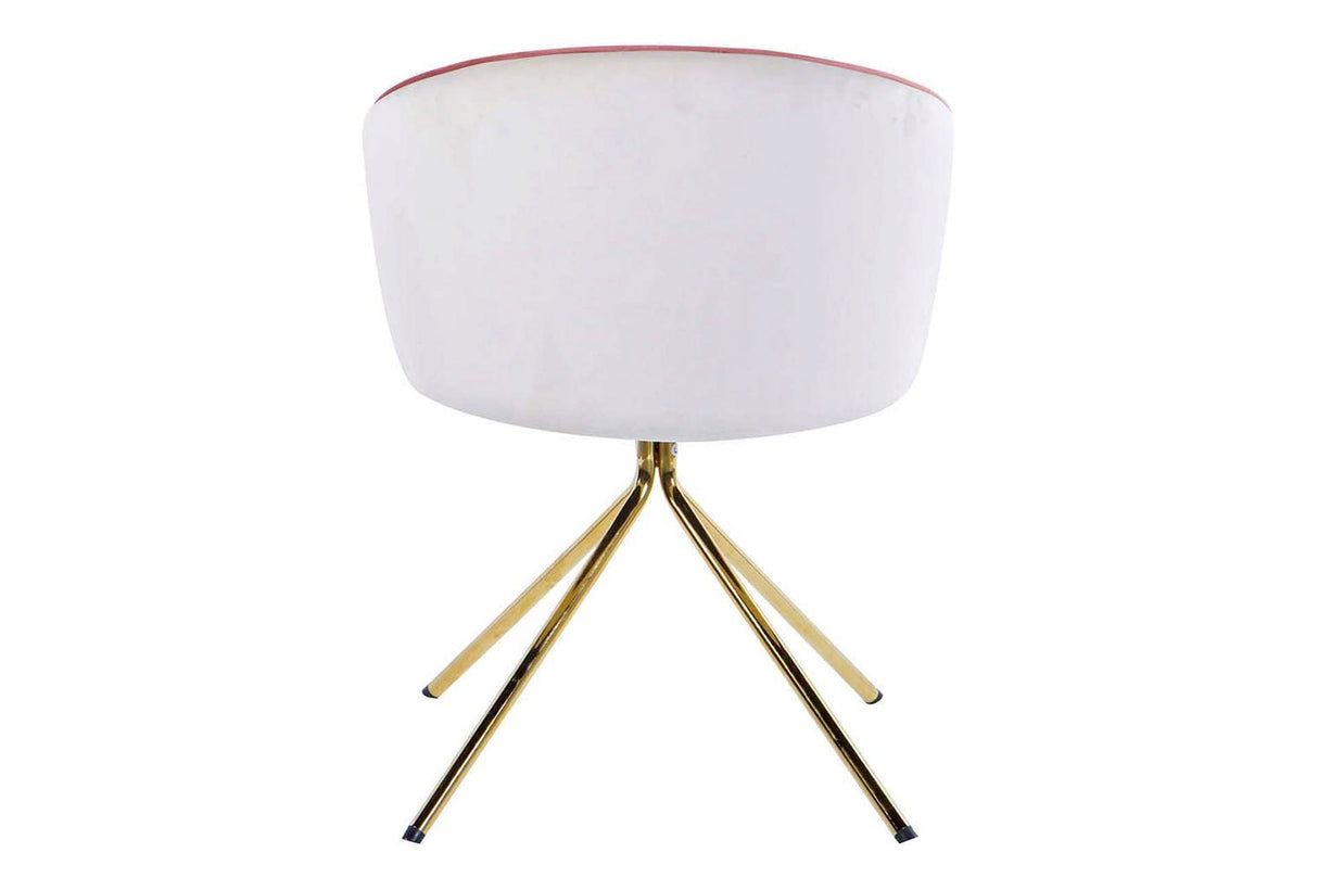 Sedia a rotazione di velluto beige-rosa 55x58x77 cm