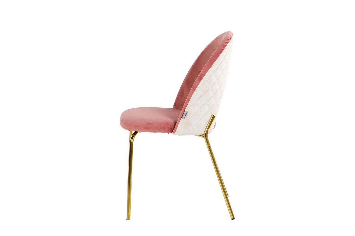 Velvet Pink Gris Chaise 49x53x87 cm
