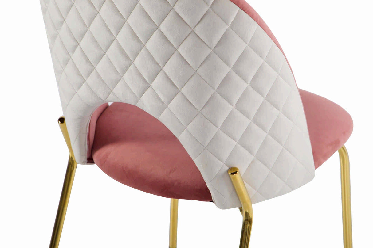 Velvet Pink Gris Chaise 49x53x87 cm