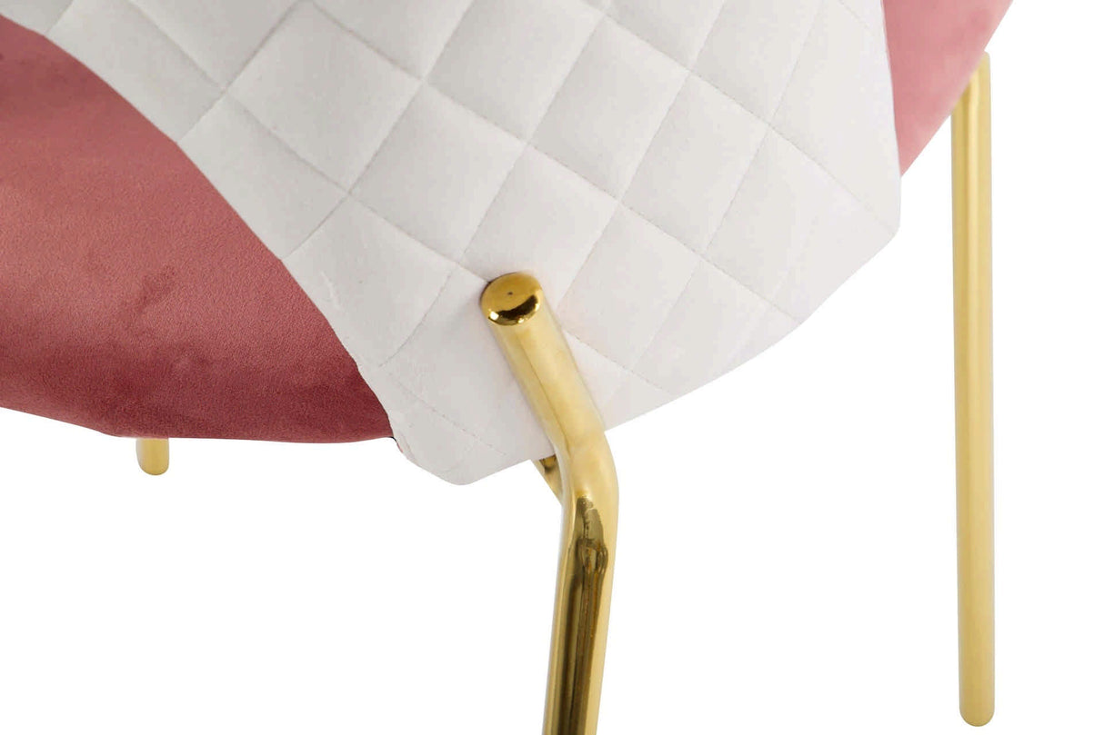 Velvet Pink Gris Chaise 49x53x87 cm