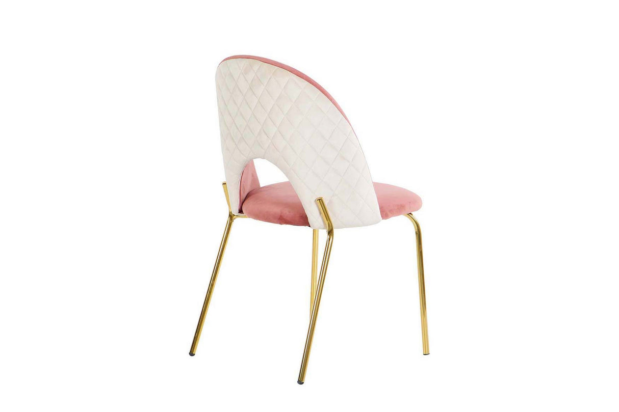 Velvet Pink Gris Chaise 49x53x87 cm