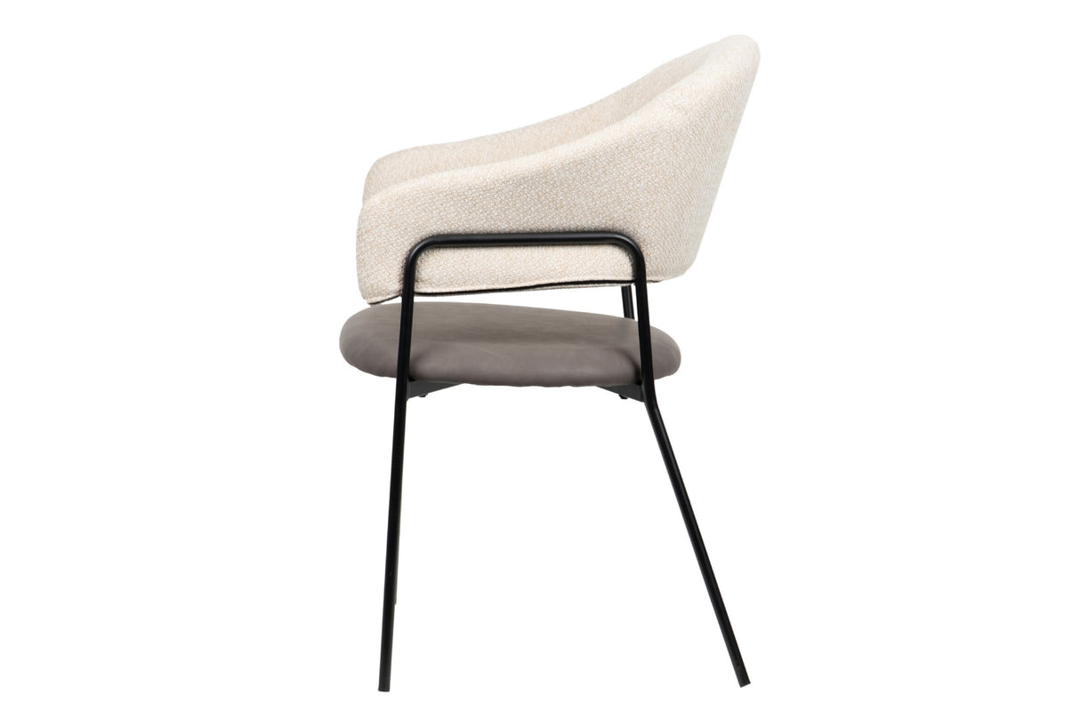 SILLA PU POLIESTER BEIGE 55x56x85 CM