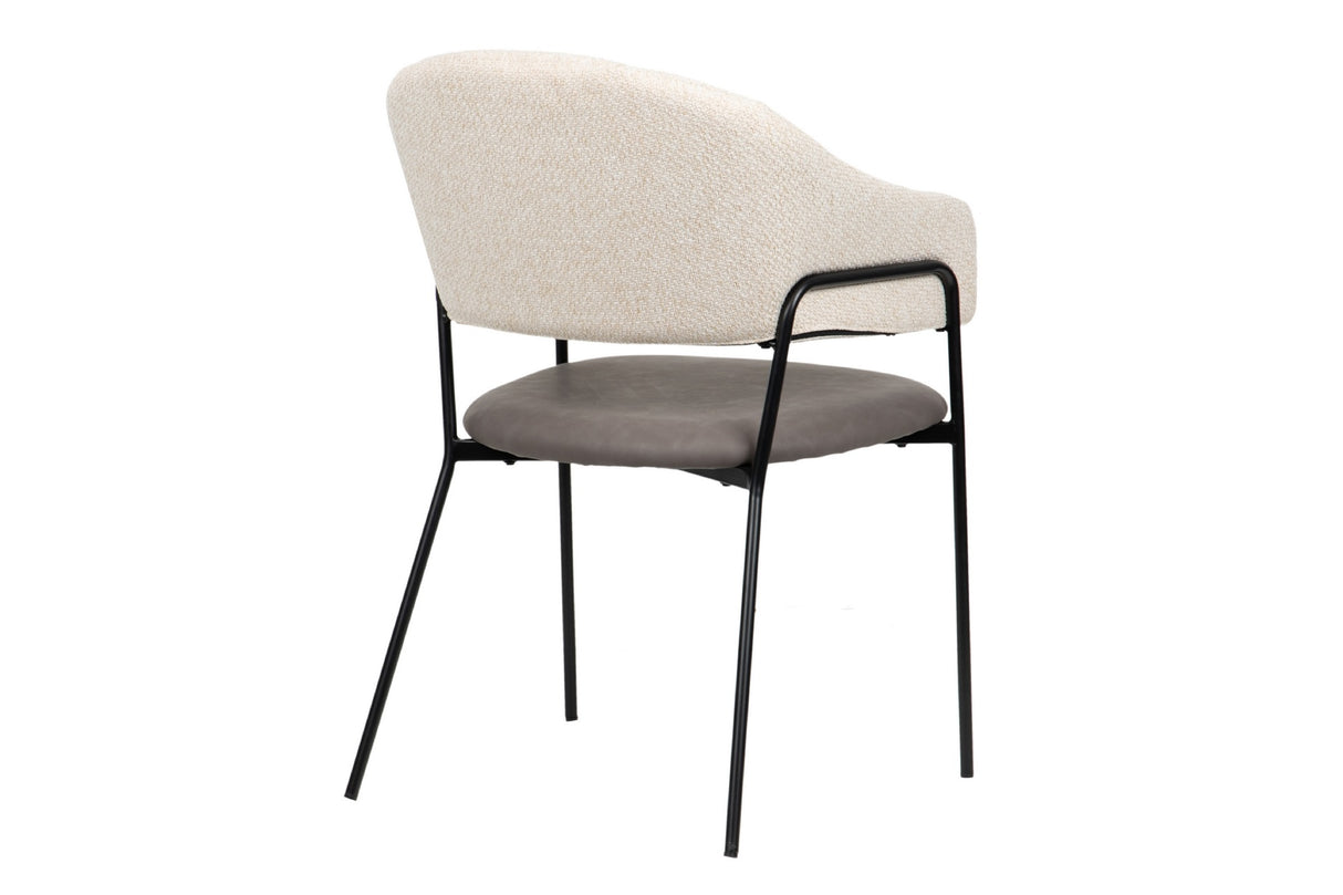 SILLA PU POLIESTER BEIGE 55x56x85 CM