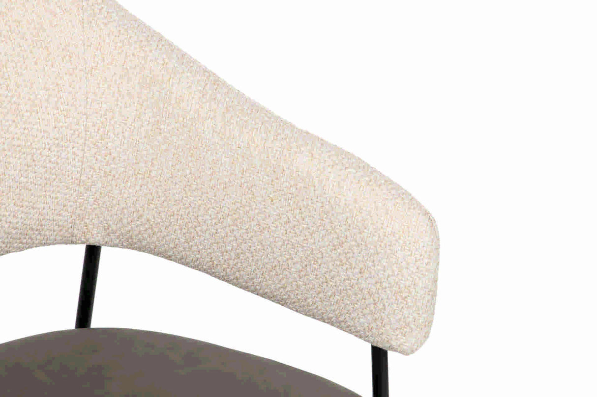 SILLA PU POLIESTER BEIGE 55x56x85 CM