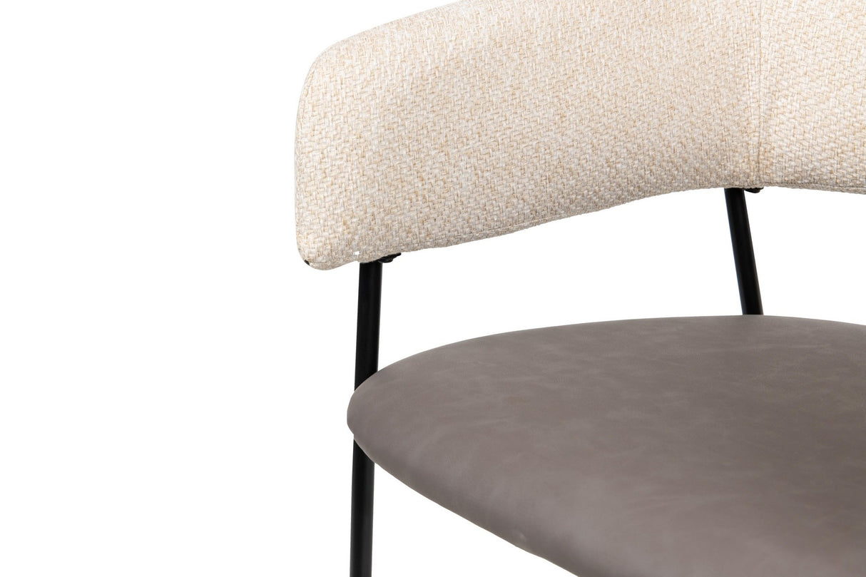 SILLA PU POLIESTER BEIGE 55x56x85 CM