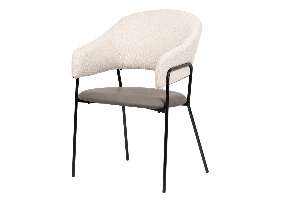 SILLA PU POLIESTER BEIGE 55x56x85 CM