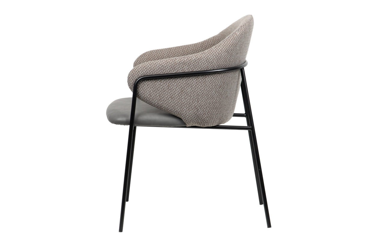 SILLA PU POLIESTER GRIS 57x59x82 CM