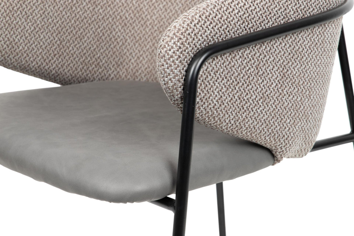 SILLA PU POLIESTER GRIS 57x59x82 CM