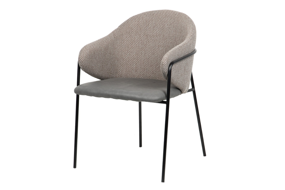 SILLA PU POLIESTER GRIS 57x59x82 CM