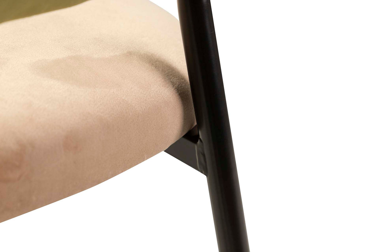 Sedia in velluto verde marrone 44x59x84 cm