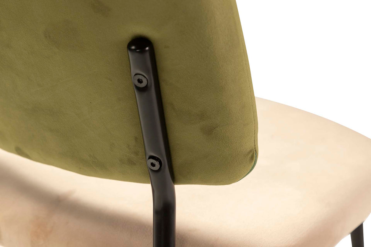 Sedia in velluto verde marrone 44x59x84 cm